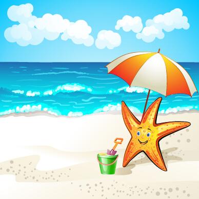 summer beach travel illustration background vector