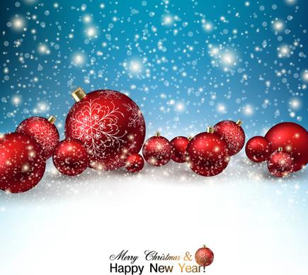 2015 christmas and new year baubles background vector