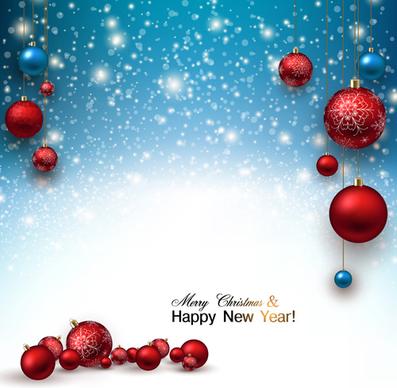 2015 christmas and new year baubles background vector