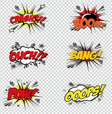 art objects comics logos vector