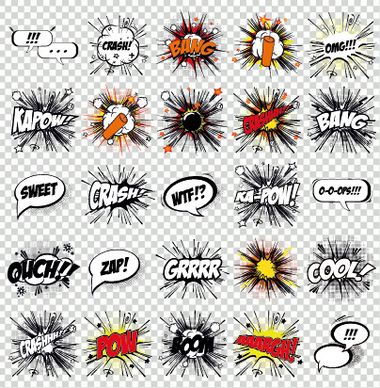 art objects comics logos vector