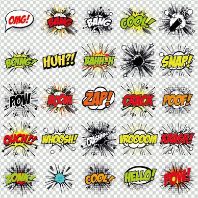 art objects comics logos vector