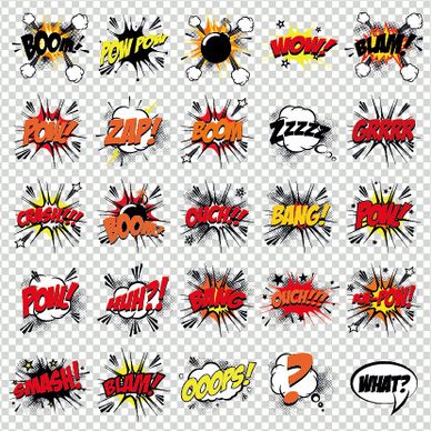 art objects comics logos vector