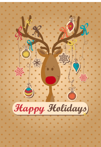 reindeer with christmas ornament vector