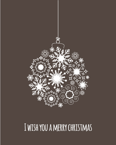 snow baubles merry christmas background vector