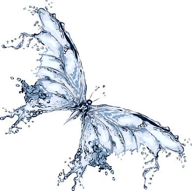 water butterfly vector design