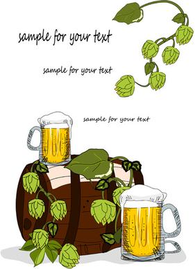 hand drawn beer background vector