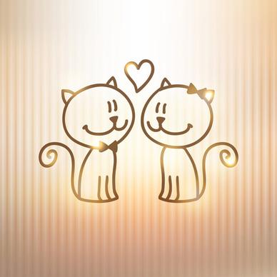 art kittens vector backgrounds