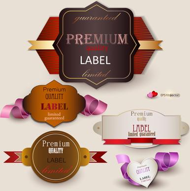 elegant colored quality labels vector