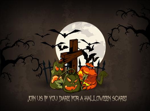 set of halloween vintage background vector