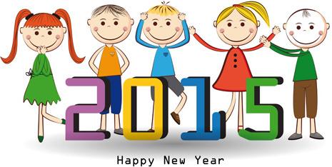 2015 new year and child design vector