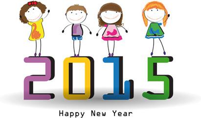 2015 new year and child design vector