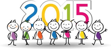 2015 new year and child design vector