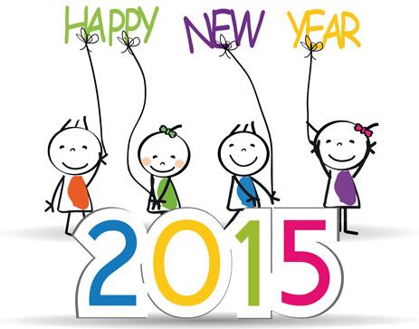 2015 new year and child design vector