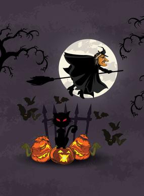 set of halloween vintage background vector