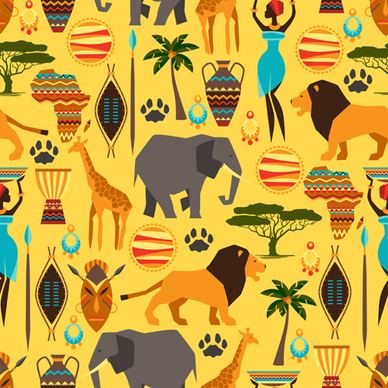 african style seamless vector pattern