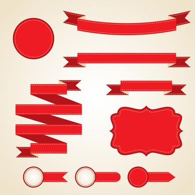 various red ribbons vector