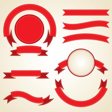 various red ribbons vector