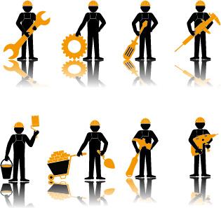 worker with repair service vector