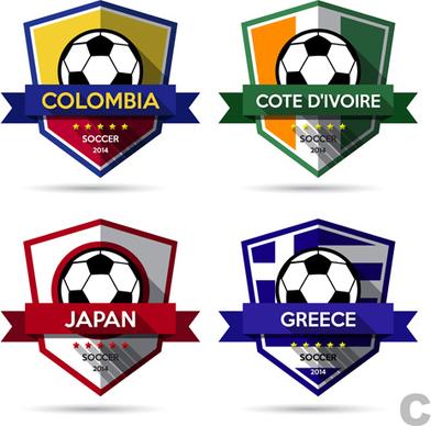 creative soccer vector labels set