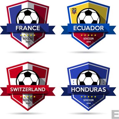 creative soccer vector labels set