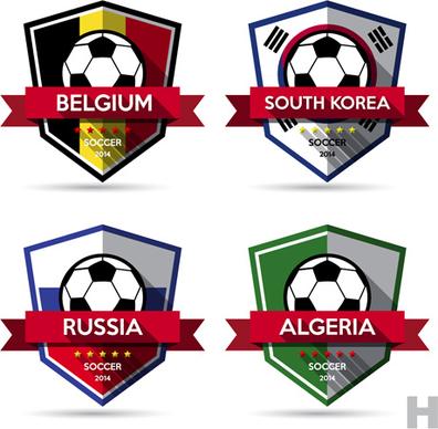 creative soccer vector labels set