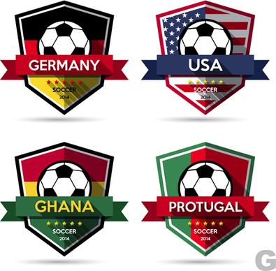 creative soccer vector labels set