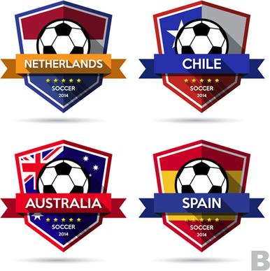 creative soccer vector labels set