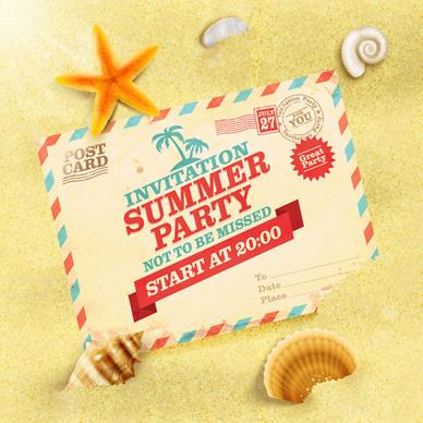 party invitation postcards vector