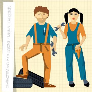 people and professions vector set