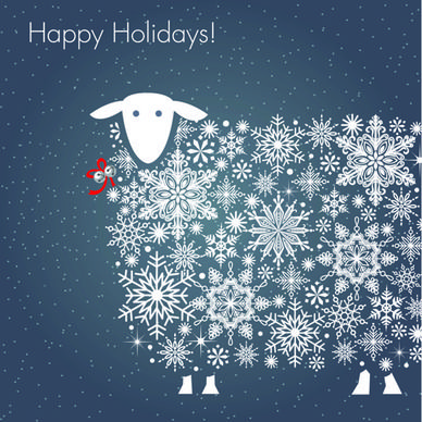 happy holiday sheep background vector