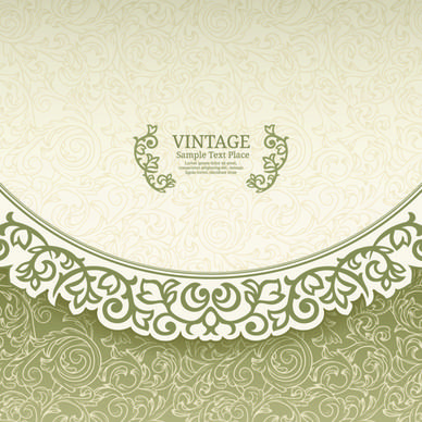 retro ornate floral vector card