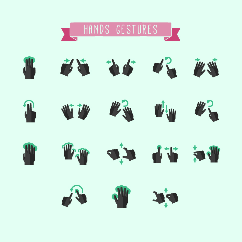 hands gestures design vector