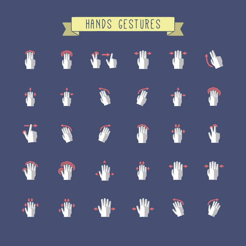 hands gestures design vector