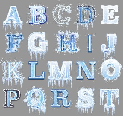 creative frozen alphabet vector