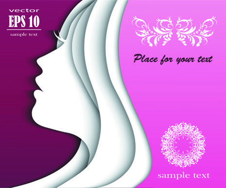 female face multilayer background vector