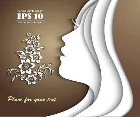 female face multilayer background vector