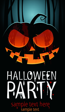 halloween party flyer cover pumpkin vector