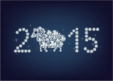 diamond15 new year sheep background vector