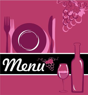 elegant restaurant wine menu vector graphics