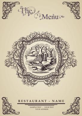 elegant restaurant wine menu vector graphics