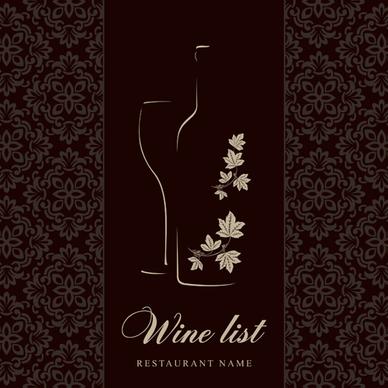 elegant restaurant wine menu vector graphics