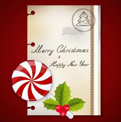 sweet with christmas postcard vector graphics