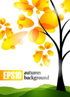 art autumn tree creative background vector