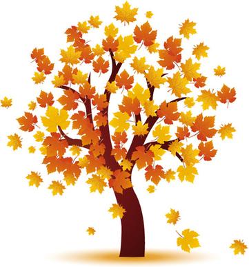 art autumn tree creative background vector