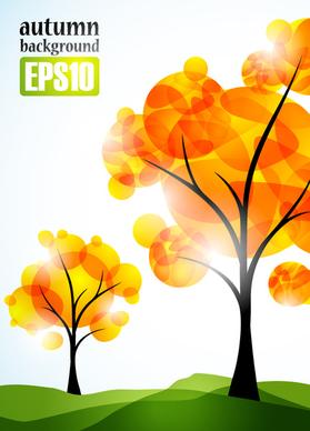 art autumn tree creative background vector