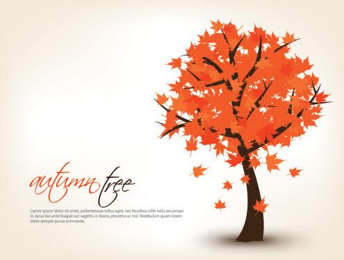 art autumn tree creative background vector