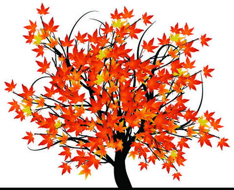 art autumn tree creative background vector