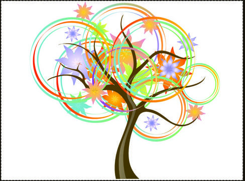 art autumn tree creative background vector