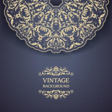 ornate vintage floral art backgrounds vector